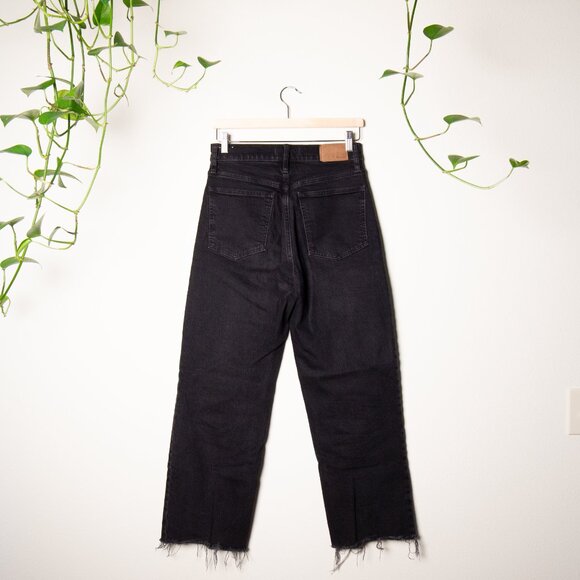 Madewell Perfect Vintage Wide-Leg Jean, Black (Size 27, Cropped) - Picture 2 of 5